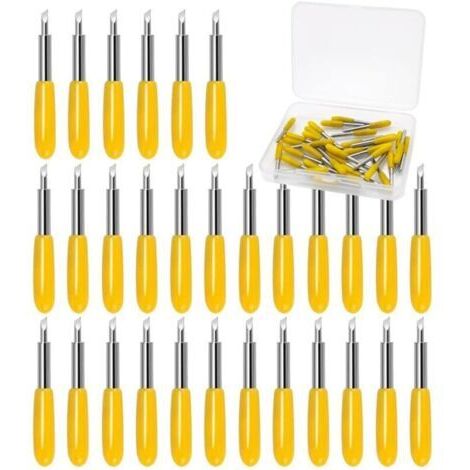 30 pezzi lame di ricambio per taglierine viniliche, 30° (giallo)