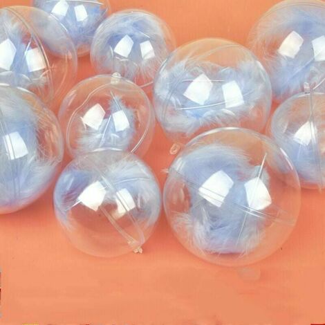 30 pezzi pallina di Natale trasparente pallina riempibile pallina di plastica filato decorazione festa matrimonio compleanno, blu ,