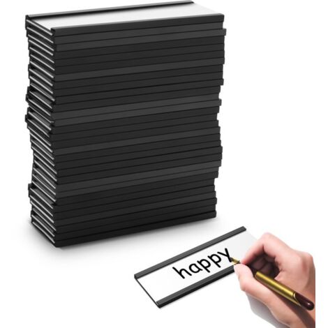 30 pezzi Porta etichette magnetici con porta schede dati, protezioni in plastica trasparente per ripiani in metallo (1 x 3 pollici)
