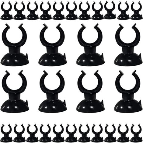 30 pezzi ventose per acquario (nere), clip a ventosa in PVC ecologiche per acquario, per scaldabagno, termometro, tubo flessibile per acquario