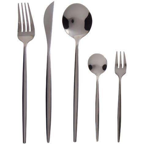 30 Piece Cutlery Set RIGATONI Black