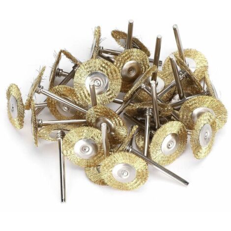 30-piece set of metal brushes, brass wire steel polishing wheels, complete kit for Dremel rotary tools (Brass)