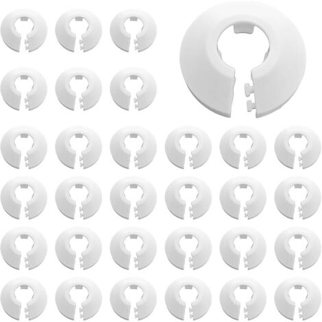 30 Piece Single Rosettes for Heating Pipe, Plumbing Pipe Cover, Rosettes Hosepipe Heater, Easy to Install and Remove, Heating Plumbing Lid, Sleek and Elegant Design
