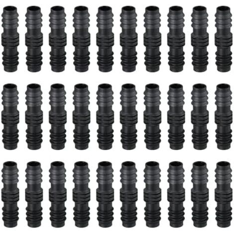 30 Pièces 16mm Raccords de Tuyau Arrosage, D'Irrigation Goutte à Goutte, Connecteurs Cannelés en Plastique, Tuyaux d'Arrosage, Direct pour Système -