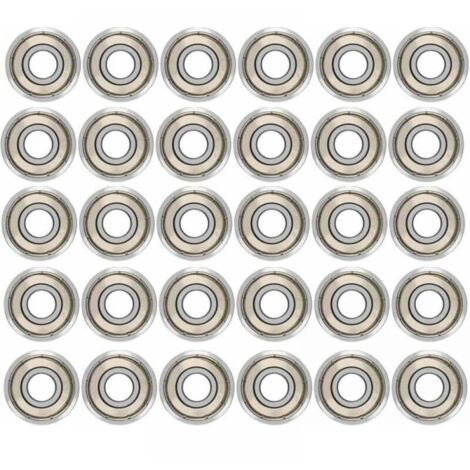 30 pieces 608zz ball bearings, high-quality double-shielded metal ball bearings for roller skates, skateboards, longboards, waveboards / 8 x 22 x 7 mm YMYNY