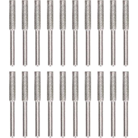 30 Pièces Affûteuse de Tronçonneuse Diamantée Lime Meulage Outil Sculpture sur Métal Chaînes 3/8 Pouces Meule électrique Roue 7/32 pour le et (4mm) Silver 4mm