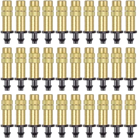 30 Pieces Ajustable Copper Fogging Sprinklers Drip Irrigation Sprinklers Fogging Micro Sprinklers Cooling Garden Greenhouse Vegetables