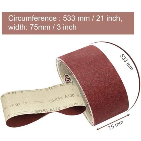 30 Pièces Bande De Ponçage, 75 x 533mm Tissu En Tissu Bande De Ponçage 40/60/80/120/180/240 Grains Oxyde D'aluminium Papier De Verre Ceintures Power File Pour Ponceuses à Bande Bosch