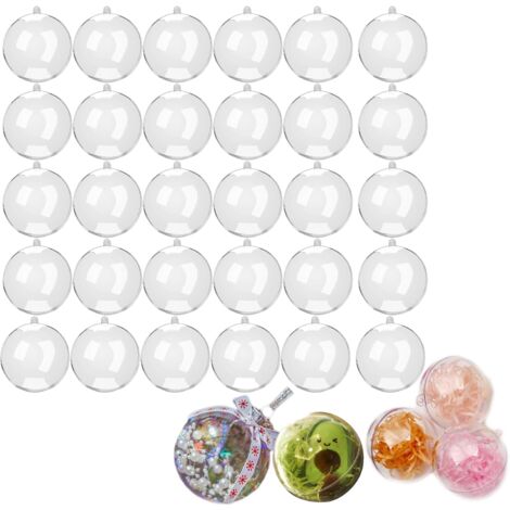 Boules De Noël à Paillettes - Lot De 9 - Diamètre 8 Cm - Rouge, Blanc, Or - Décorations Sapin, Mariage, Fête - 14