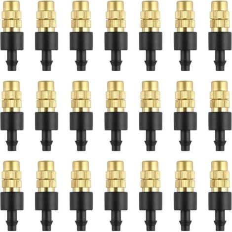 30 Pièces Buse de Pulvérisation en Laiton, Buse d'atomisation Réglable Cuivre d'Irrigation goutte 4/7mm Atomisation Micro Arroseur Jardin Refroidissement Équipement pour Pelouse Légumes Serre