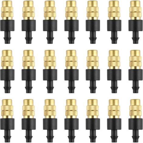 30 Pièces Buse de Pulvérisation en Laiton, Buse d'atomisation Réglable Cuivre d'Irrigation goutte 4/7mm Atomisation Micro Arroseur Jardin Refroidissement Équipement pour Pelouse Légumes Serre