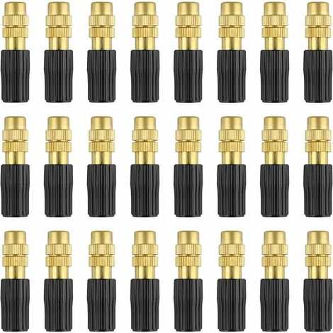 30 Pièces Buse Pulvérisation Laiton, Buse d'atomisation cuivre réglable Goutte Pulvérisateur 4/7mm Atomisation Micro Arroseur Jardin Refroidissement Irrigation Équipement pour Légumes Serre，，HANBING