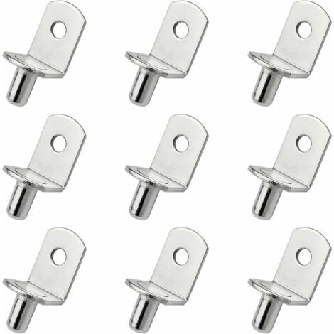 30 Pièces Chevilles de Support d'Étagère Goupille de Support d'Etagère en Métal Taquets pour Etagères L Forme Support Équerre Pour bois ou Verre Armoire Placard Bibliothèque(6mm)