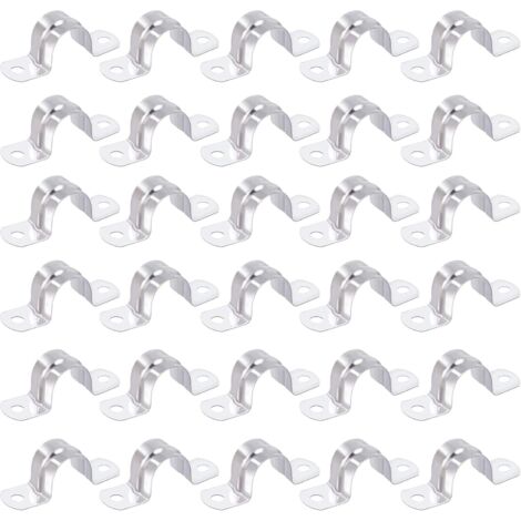 30 Pièces Collier De Serrage En U 20mm Acier Inoxydable Fixation Tuyau Durite Pour Industrie Automobile