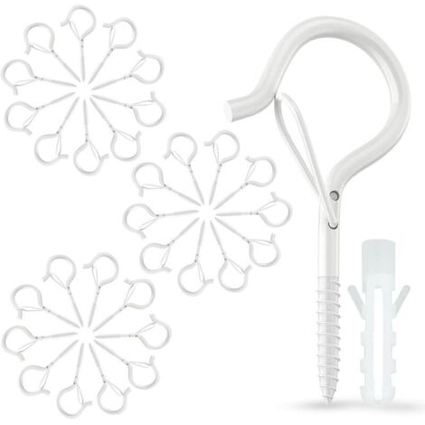 30 Pièces Crochets À Vis Blanc. Muraux Intérieur Extérieur. Verrouillage. Crochets De Plafond. Pour Nichoirs. Carillons Éoliens. Lumières