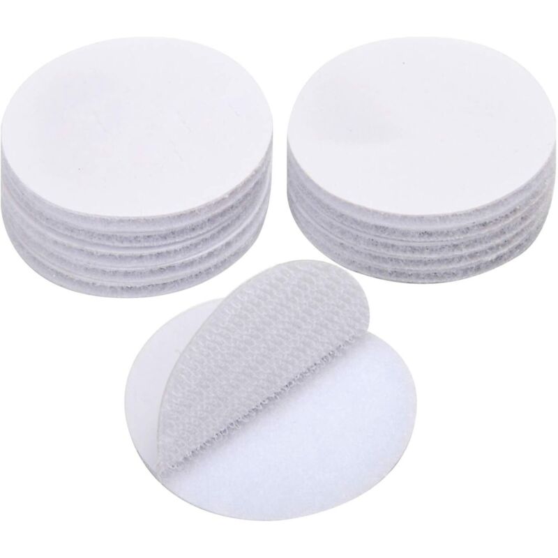 30 pièces d'autocollants double face blancs, ruban adhésif double face extra fort, rond (5 x 5 cm)