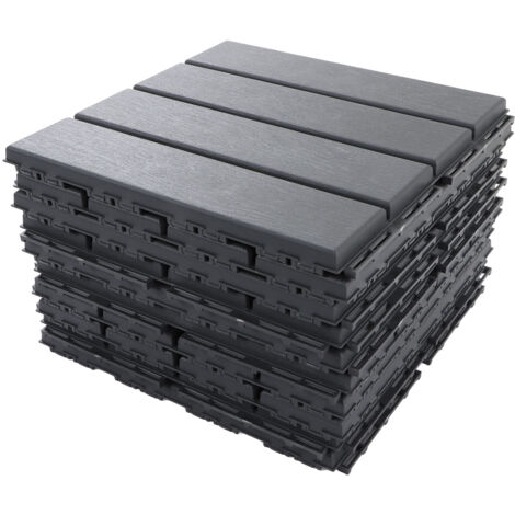 30 pièces de dalles de terrasse emboîtables, dalles de sol imperméables et drainantes en PP, 30 x 30 cm, pour terrasse