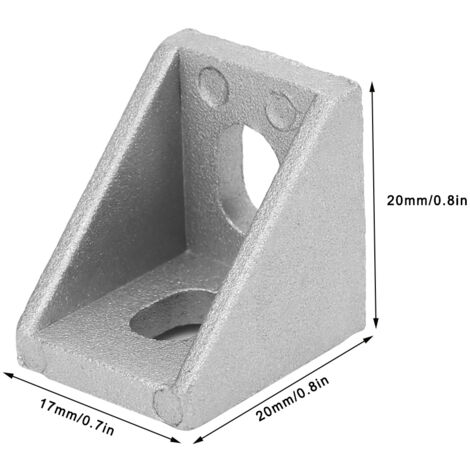 30 Pièces de Support d'Angle en Aluminium à 2 Trous, Type L pour Profilé 2020