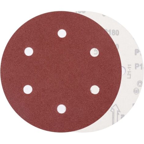 30 pièces Disque abrasif 225 mm Disque de Ponçage 180 Grain pour les ponceuses à long col, les meuleuses de cloison sèche de 6 trous Ronds Papier Abrasif