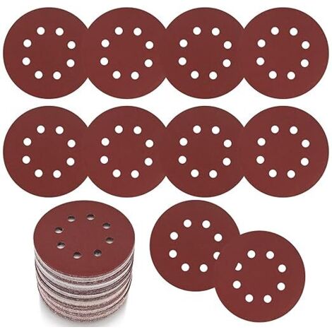 30 Pièces Disques Abrasifs 125 mm/5 Pouces, Disque de Ponçage Grain 40, Papier Abrasif 8 Trous, Feuilles Abrasives pour Ponceuse Orbitale Aléatoire Murale
