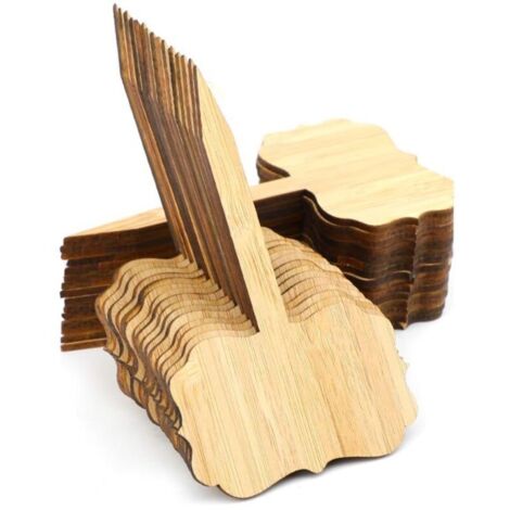 30 Pièces Étiquettes De Plantes en Bambou, Marqueurs De Plantes Décoratifs De Type t Étiquette De Jardin en Bois, avec Un Stylo, pour Graines De Jardin en Pot Herbes Fleurs Légumes