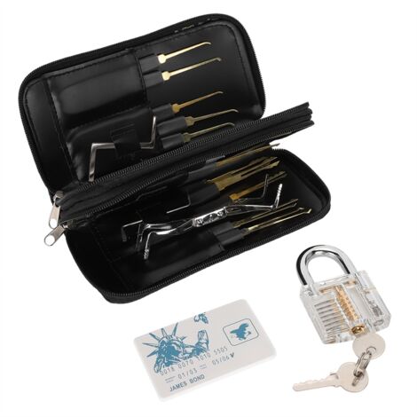 30 Pièces Kit de Crochetage de Serrure Transparent, Outils de Désincarcération pour Pratique de Serrurier