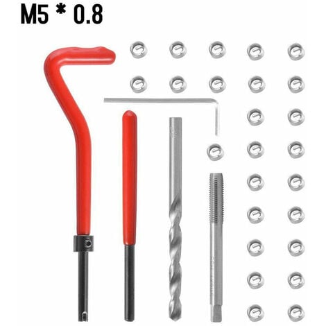 M3 M4 M5 M6 M8 M10 M12 60pcs Kit Outil Réparation Fil Filetage Insert  Hélicoïdal