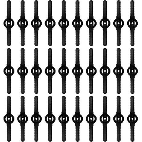 30 Pièces Lames de Rechange en Plastique, Lames pour Coupe Bordure, Lame Tondeuse, Lames de Rechange Compatible pour Coupe Bordure sans Fil