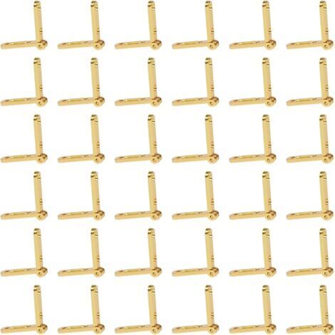 30 Pièces Mini Charnière pour Boite en Bois 3 x 3 cm Petite Charnière Invisible Or charnière Cachée de Meuble en Alliage de Zinc avec Vis pour Petit Meubles