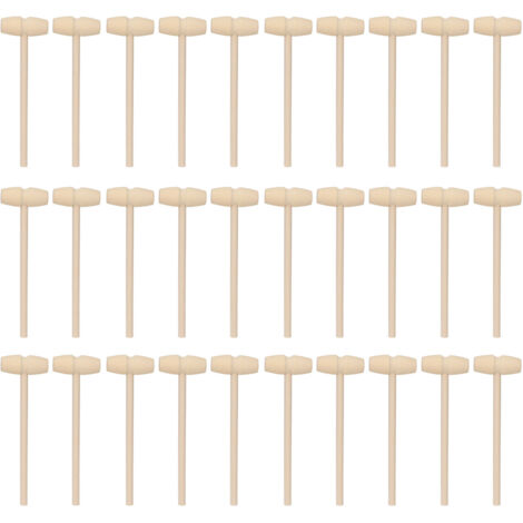 30 pièces Mini Marteau en Bois pour Enfants, Jouet Crabe Homard pour Casser Chocolat Cœur