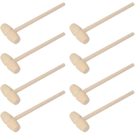 30 pièces Mini Marteaux en Bois pour Enfants, Jouet Éducatif Crabe Homard pour Casser Chocolat Cœur