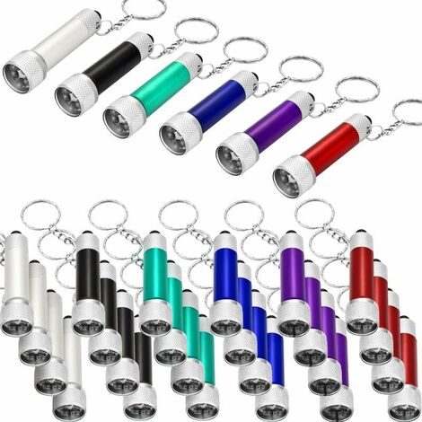 30 Pièces Mini Porte-Clés Lampe de Poche LED 5 Ampoule Lampe de Poche LED pour Faveurs de Partie de Camping