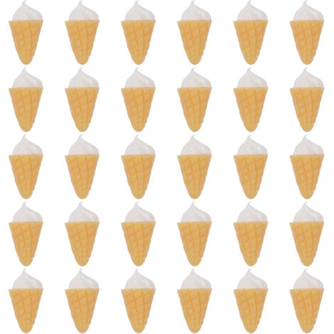 30 pièces Miniature Glaces en Cône 1:12, Aliments Jouets Miniatures Adorables pour Maison de Poupée, Décoration Créative