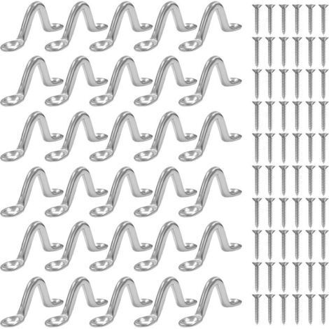 30 PièCes Pontet INOX, Oeillets D'Accastillage en Acier Inoxydable 304 Marine 60 Vis, Boucles De Pont pour Kayaks, pour Bateau Et Kayak, Pont, GréEment de Cano