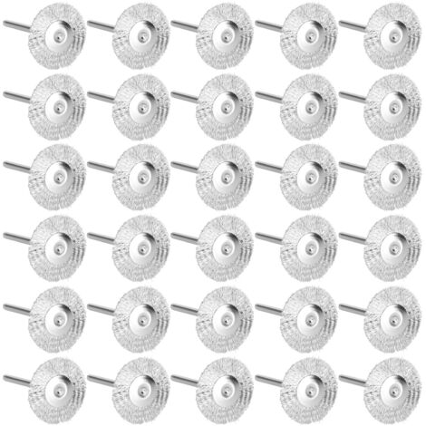 30 Pièces Roue à Brosse Plate Mini pour Sculpture sur Bois, Décapage Rouille/Peinture et Polissage - Outils en Fil d'Acier