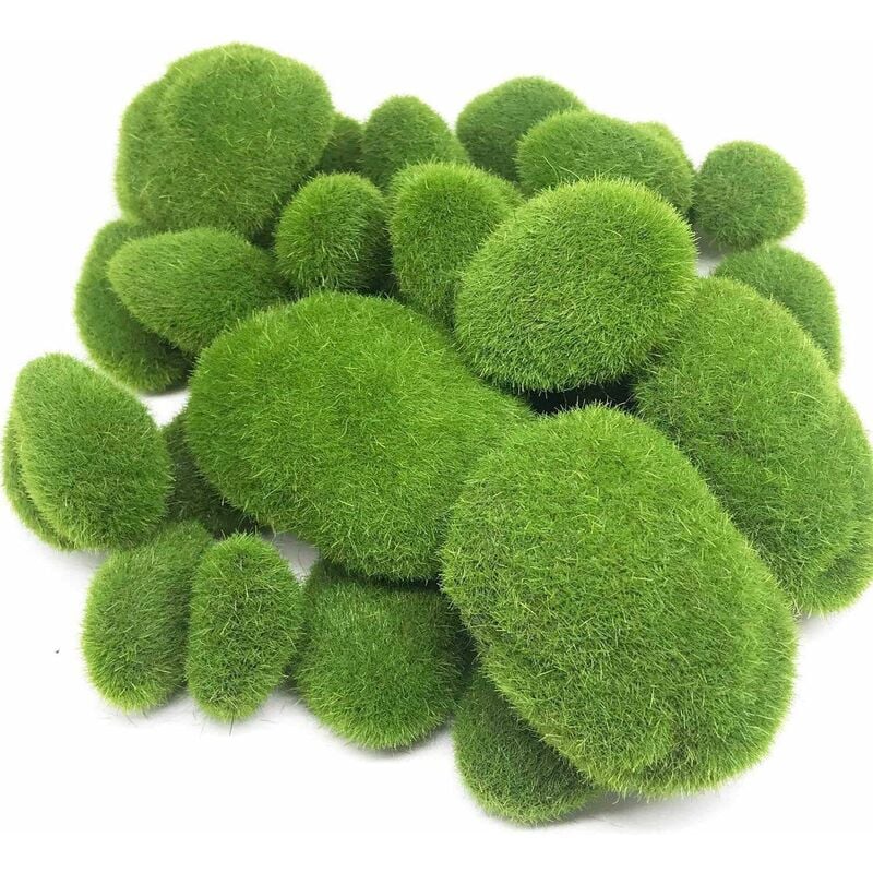 Tuserxln - 30 pièces série 3 tailles roches de mousse artificielle décoratives boules de mousse verte pour les arrangements floraux de jardin et