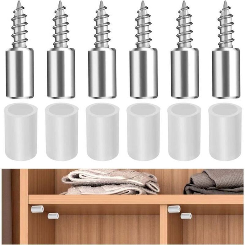 30 pièces Taquet Étagère, Cheville Support avec Manchon Caoutchouc, Goupille Fixation pour Meubles et Placards Cuisine