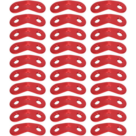 30 pièces tendeurs de corde à 2 trous pour corde parachute, réglage pour tente de camping auvent extérieur
