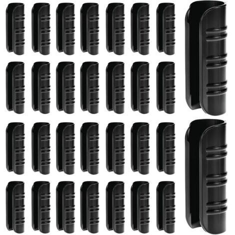 30 Pièces tuyau clips pour serre, pinces en film noir 25 mm, clips de fixation plastique, pour tuyaux en PVC de serre de jardin