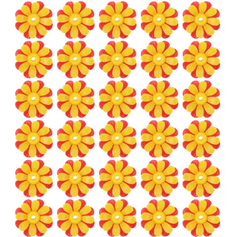 30 pièces/vendu, fleurs en plastique à double couche pour nourrisseurs d’oiseaux-mouches, accessoires de fleurs pour nourrisseurs d’oiseaux-mouches, fleurs attractives pour oiseaux-mouches, rouge + ja