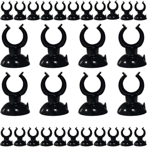 30 Pièces Ventouse Aquarium(Noir). Clips à Ventouse pour Aquarium PVC Écologique pour Chauffe Eau Thermomètre Aquarium Tube d'eau