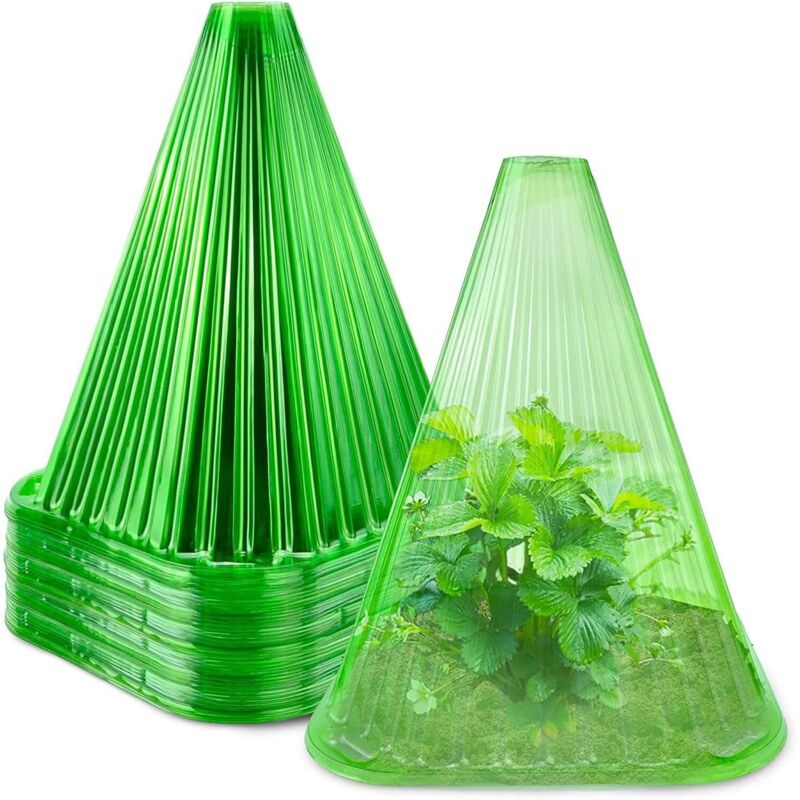 30 PièCes (Vert) Chapeaux De Plantes en Pet Transparent Housse De Protection des Plantes Chapeaux pour Plan Tes Housse De Croissance des Plantes