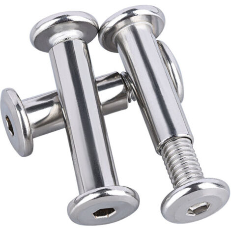 30 Pièces Vis de Connexion M6 x 20mm, Vis Assemblage Meuble en Acier Inoxydable, Visde Reliure, Visde Raccordement pour Meubles Armoires, Planches de Bois
