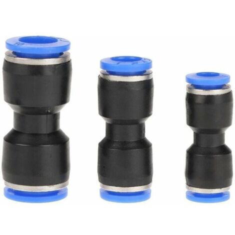 30 piezas de accesorios neumáticos rectos de 10 mm, 8 mm y 6 mm, conectores de manguera a presión, conectores neumáticos rectos, accesorios de liberación rápida.