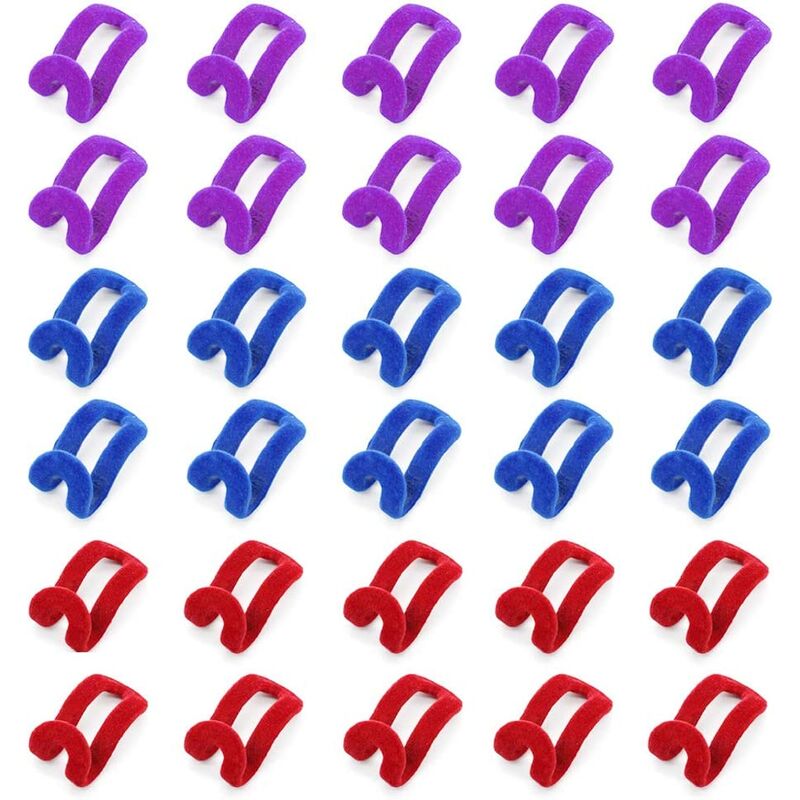 

30 piezas de ganchos de conector de percha Mini perchas de ahorro de espacio de flocado Percha de conector creativo para percha de ropa, multicolor