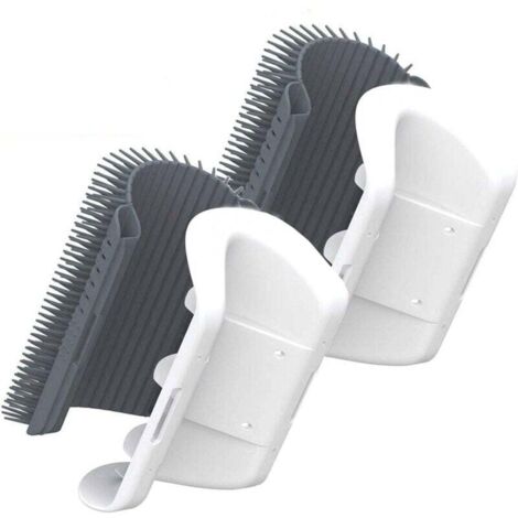 3.0 Plus Doux Auto Toiletteur pour Chat Avec Herbe à Chat, Coin de Mur Brosse de Massage, Grattoir Mural Chat, Self Groomer Brosse Massage Chat, Chat Adore se Frotter Tête et Corps, 2 Paquet