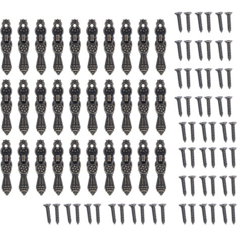 30 Poignées Style Européen Mini pour Tiroirs et Armoires, Poignées à Glissière en Bois pour Boîtes et Portes
