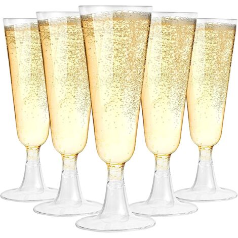 30 Premium Sektgläser, Champagnergläser, Cocktailgläser, 150ml Transparent Kunststoff Sektgläser für Hochzeiten, Partys, Abendveranstaltungen