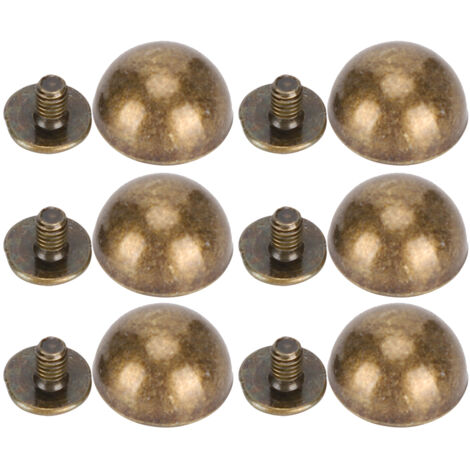 30 Rivets Champignon Laiton pour Décoration Cuir 12MM - Lot Complet