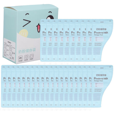 30 Sachets de Conservation Alimentaire pour Bébé, Légers et Portables, avec Fermeture Hermétique Solide - Idéal pour Lait en Poudre et Nourriture